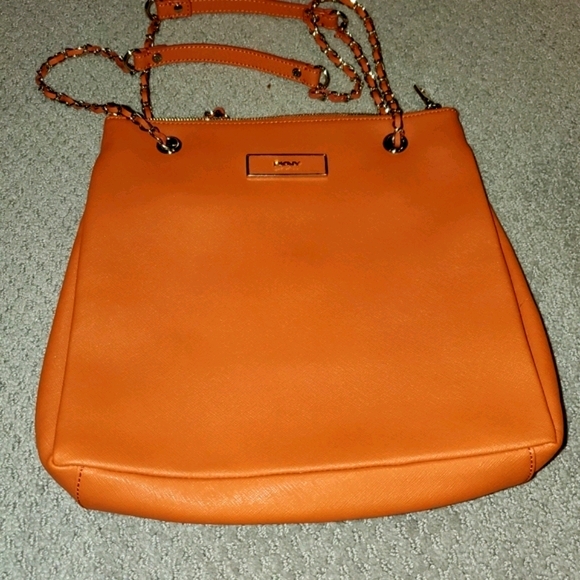 DKNY Orange Saffiano Crossbody- 2 way 🧡 - Picture 3 of 11